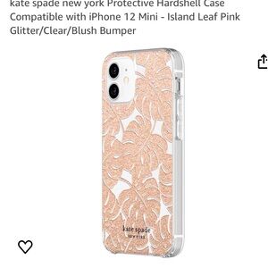 Kate spade case iPhone 12 mini, island leaf pink